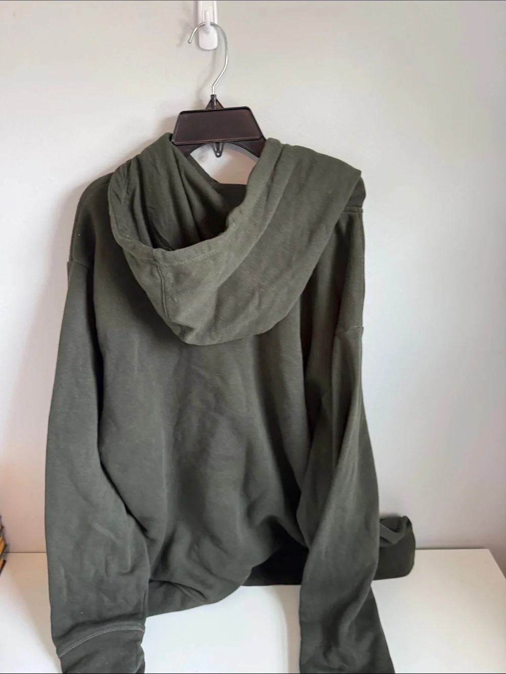 Reebok Men’s Olive Green Crewneck Hoodie with White Logo